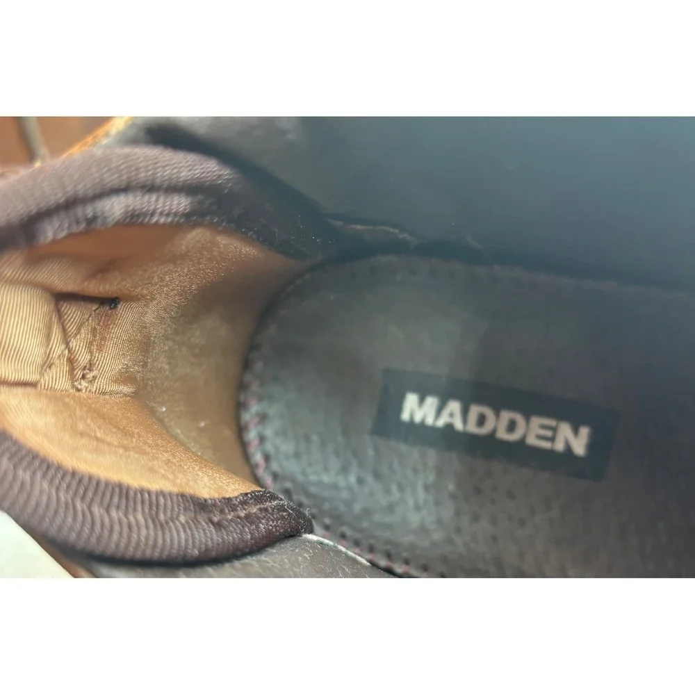 Steve‎ Madden Chukka Boots Mens Brown Faux Leather Lace Up Academia Gorpcore 13